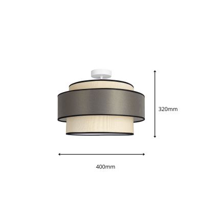 Surface-mounted chandelier GRACE 1xE27/60W/230V creamy/grey