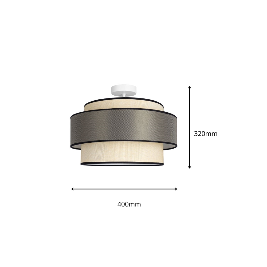 Surface-mounted chandelier GRACE 1xE27/60W/230V creamy/grey