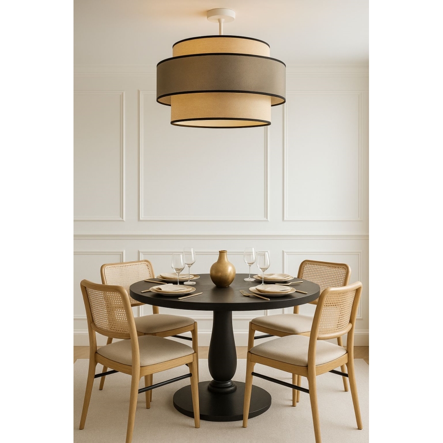 Surface-mounted chandelier GRACE 1xE27/60W/230V d. 40 cm creamy/grey
