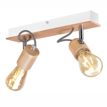 Surface-mounted chandelier GUSTAVO 2xE27/60W/230V beech - FSC certified