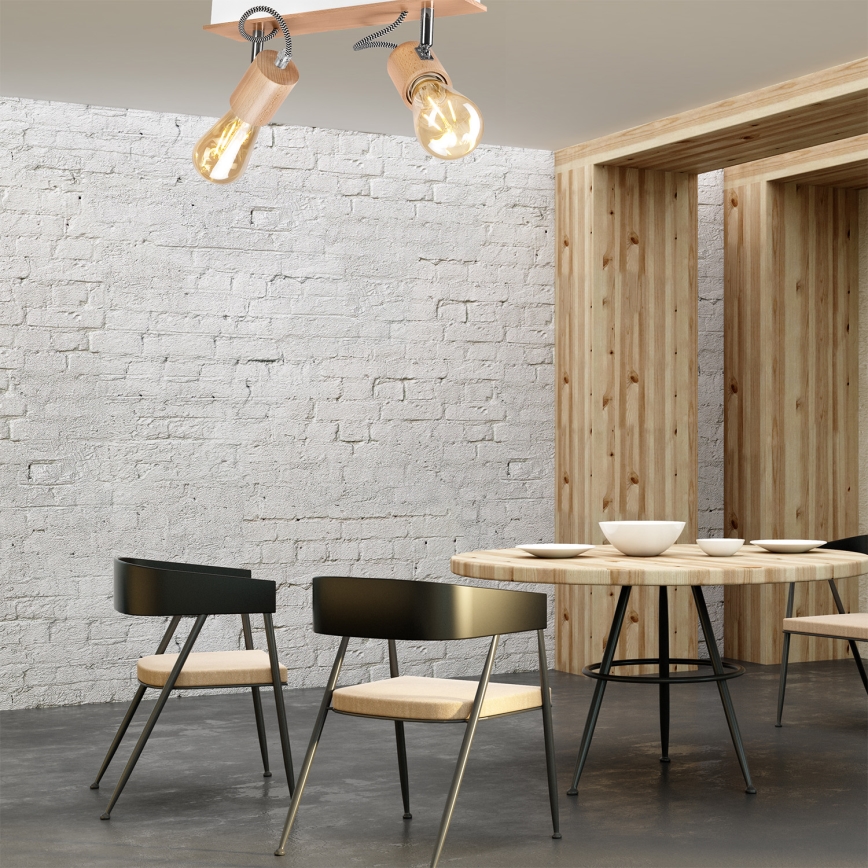 Surface-mounted chandelier GUSTAVO 2xE27/60W/230V beech - FSC certified