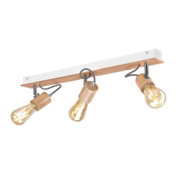 Surface-mounted chandelier GUSTAVO 3xE27/60W/230V beech - FSC certified