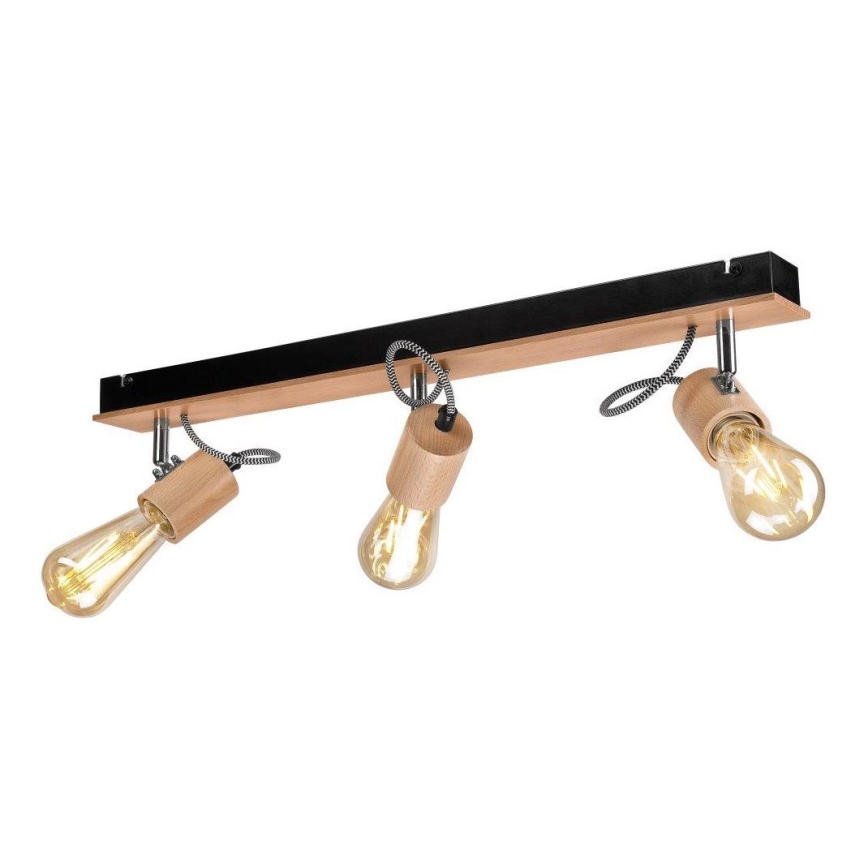 Surface-mounted chandelier GUSTAVO 3xE27/60W/230V beech - FSC certified