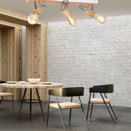 Surface-mounted chandelier GUSTAVO 3xE27/60W/230V beech - FSC certified