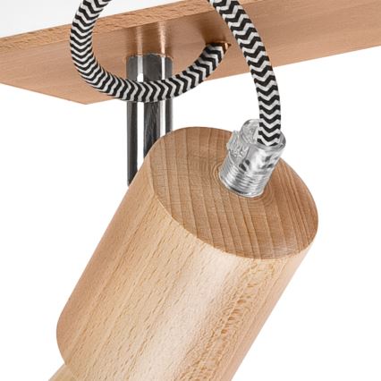 Surface-mounted chandelier GUSTAVO 3xE27/60W/230V beech - FSC certified