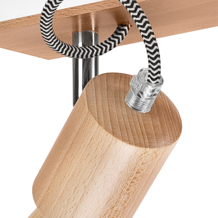 Surface-mounted chandelier GUSTAVO 3xE27/60W/230V beech - FSC certified