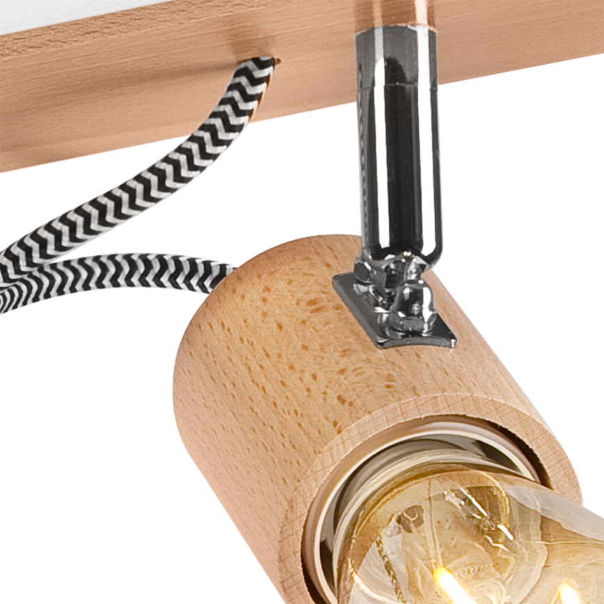 Surface-mounted chandelier GUSTAVO 3xE27/60W/230V beech - FSC certified