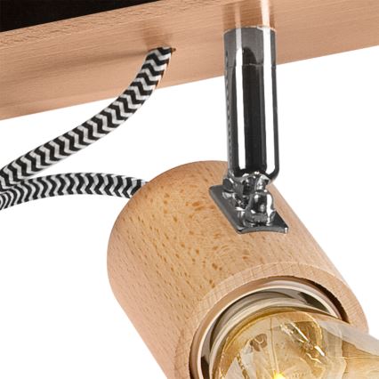 Surface-mounted chandelier GUSTAVO 3xE27/60W/230V beech - FSC certified