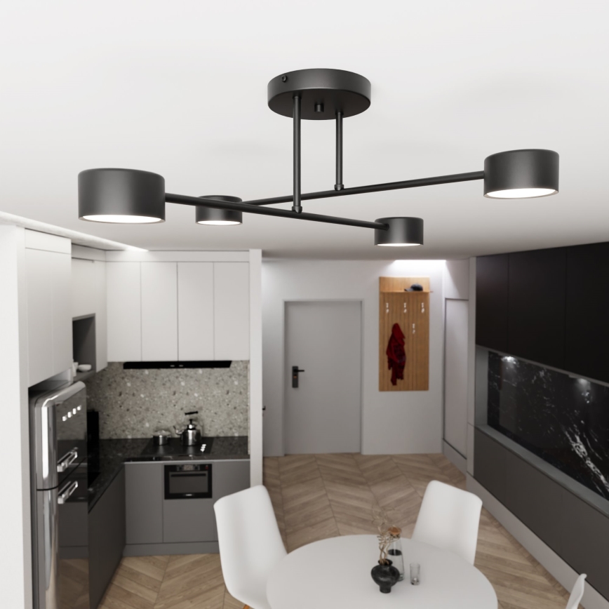 Surface-mounted chandelier HALO 4xGX53/10W/230V black