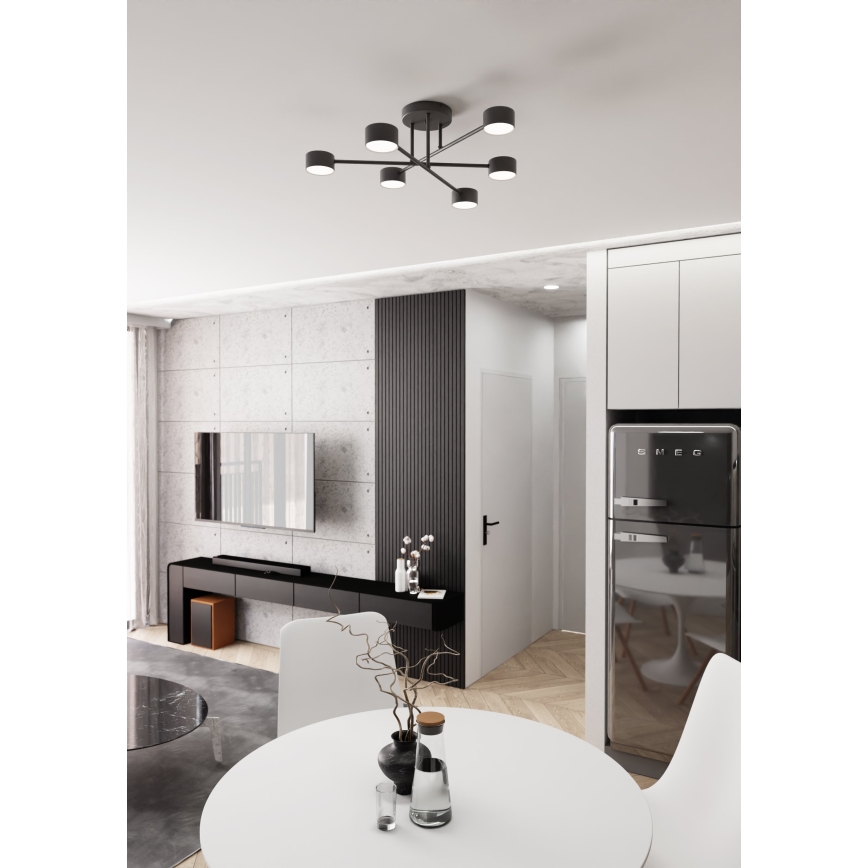 Surface-mounted chandelier HALO 6xGX53/8W/230V black