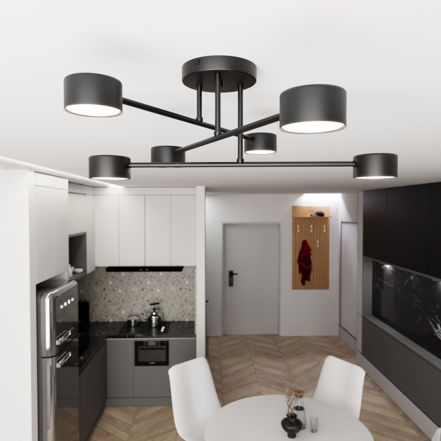 Surface-mounted chandelier HALO 6xGX53/8W/230V black