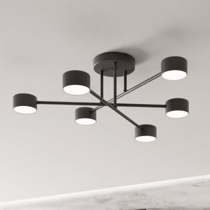 Surface-mounted chandelier HALO 6xGX53/8W/230V black
