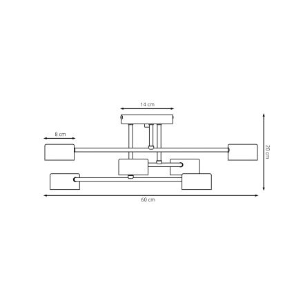 Surface-mounted chandelier HALO 6xGX53/8W/230V black