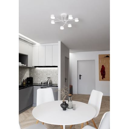 Surface-mounted chandelier HALO 6xGX53/8W/230V white