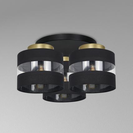 Surface-mounted chandelier HAVARD 3xE27/60W/230V black/brass