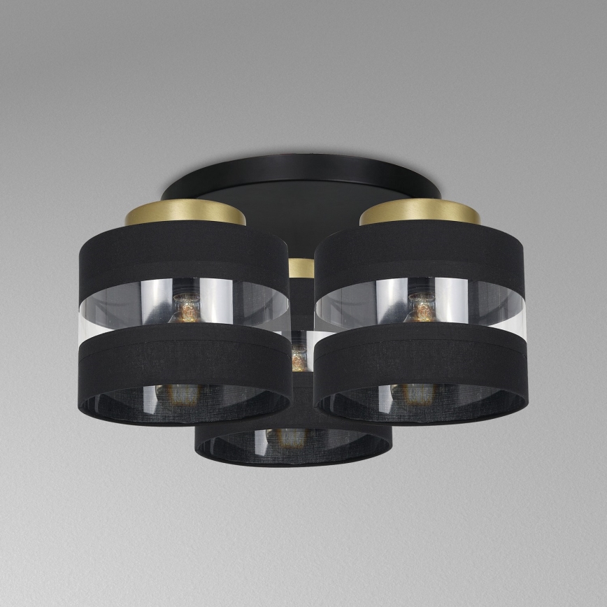 Surface-mounted chandelier HAVARD 3xE27/60W/230V black/brass