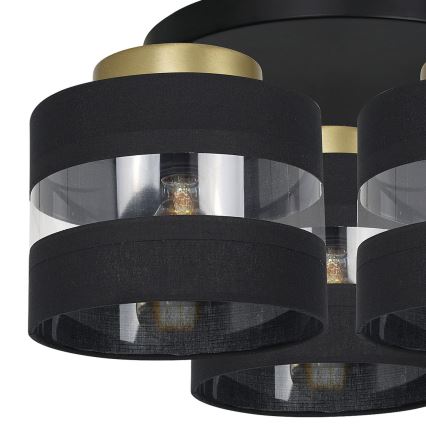 Surface-mounted chandelier HAVARD 3xE27/60W/230V black/brass