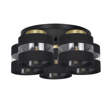 Surface mounted chandelier HAVARD 5xE27/60W/230V black/brass