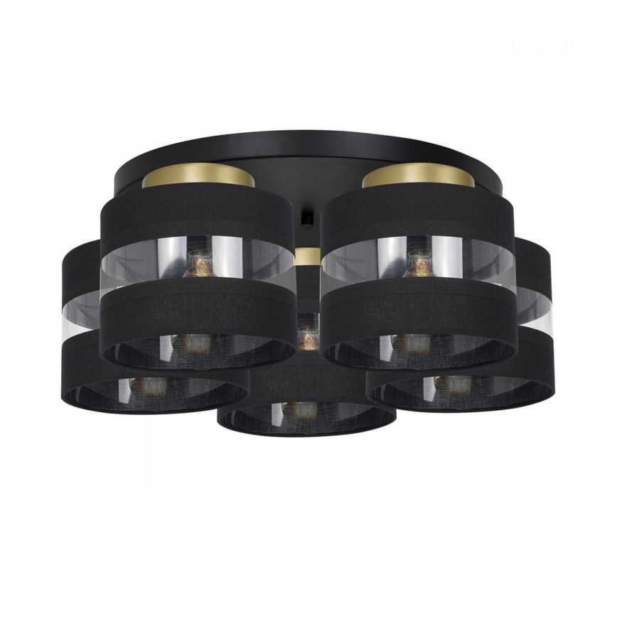 Surface mounted chandelier HAVARD 5xE27/60W/230V black/brass