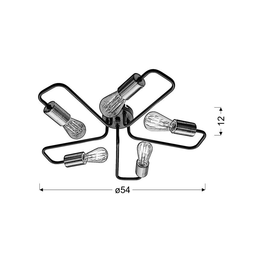 Surface-mounted chandelier HERPE 5xE27/60W/230V