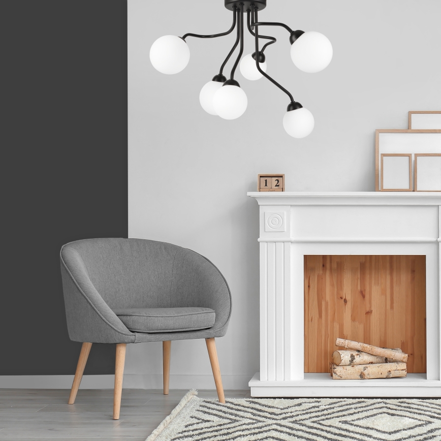 Surface-mounted chandelier HOLLY 6xG9/5W/230V black