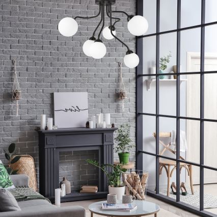 Surface-mounted chandelier HOLLY 6xG9/5W/230V black