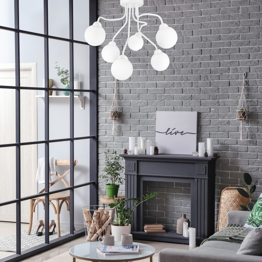 Surface-mounted chandelier HOLLY 6xG9/5W/230V white