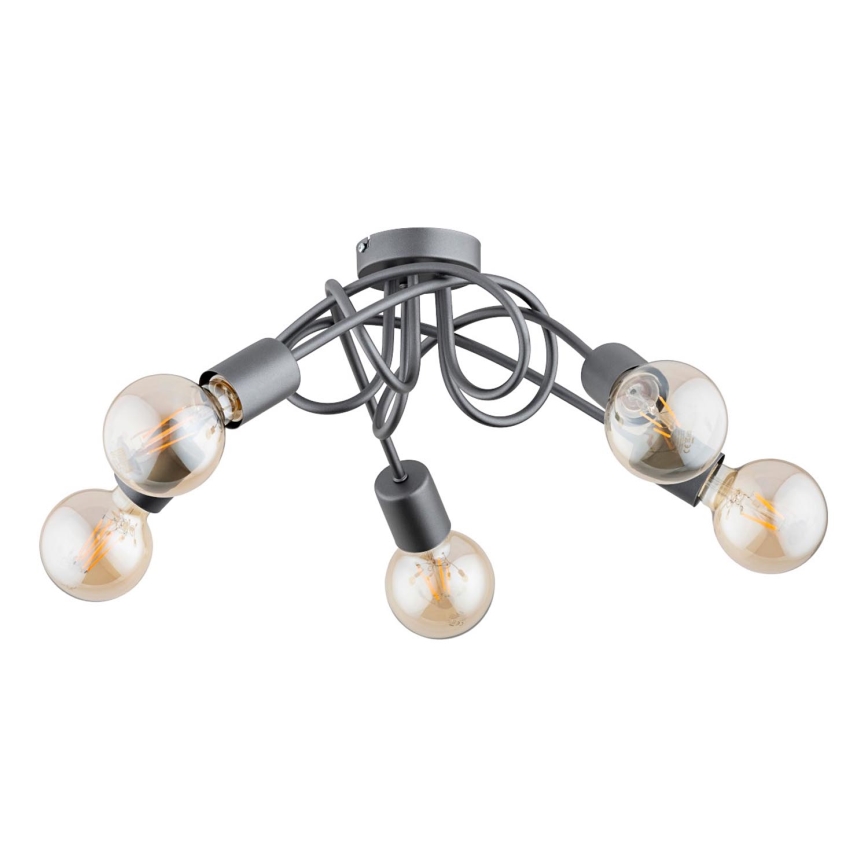 Surface-mounted chandelier INTER 5xE27/15W/230V grey