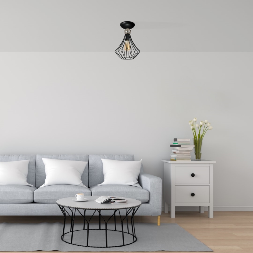 Surface-mounted chandelier JEWEL 1xE27/60W/230V black