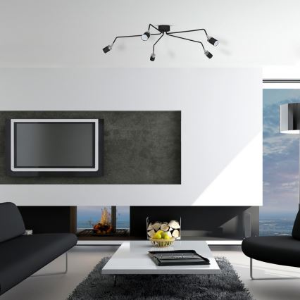 Surface-mounted chandelier JOKER 5xGU10/25W/230V black