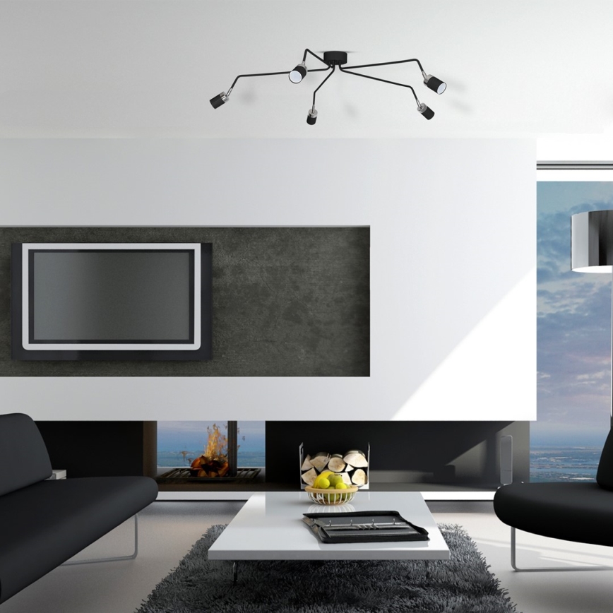 Surface-mounted chandelier JOKER 5xGU10/25W/230V black