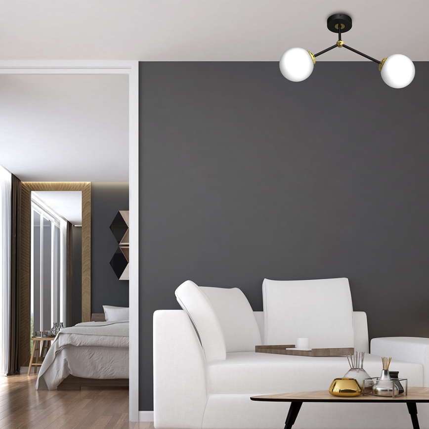 Surface-mounted chandelier JOY 2xE14/40W/230V black/gold