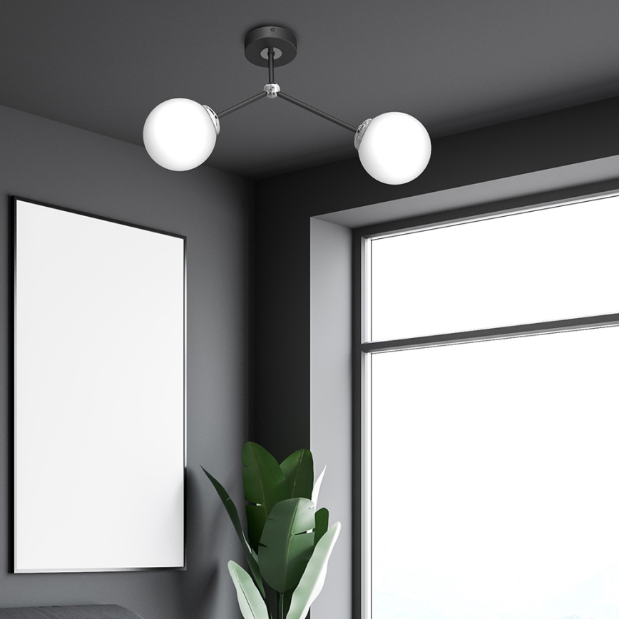 Surface-mounted chandelier JOY 2xE14/40W/230V black/shiny chrome