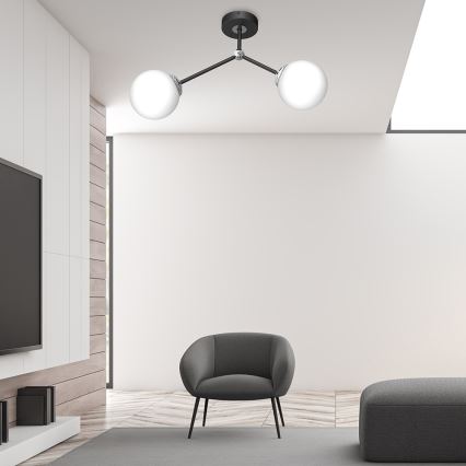 Surface-mounted chandelier JOY 2xE14/40W/230V black/shiny chrome