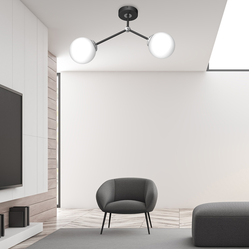 Surface-mounted chandelier JOY 2xE14/40W/230V black/shiny chrome