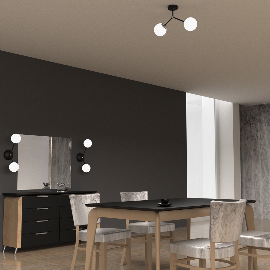 Surface-mounted chandelier JOY 2xE14/40W/230V black/shiny chrome