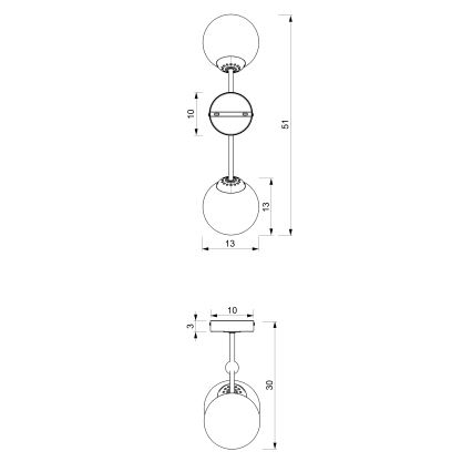 Surface-mounted chandelier JOY 2xE14/40W/230V black/shiny chrome