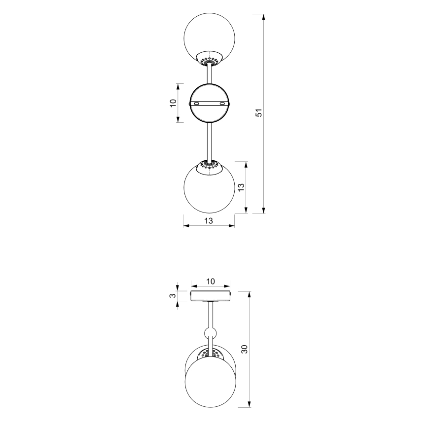 Surface-mounted chandelier JOY 2xE14/40W/230V black/shiny chrome