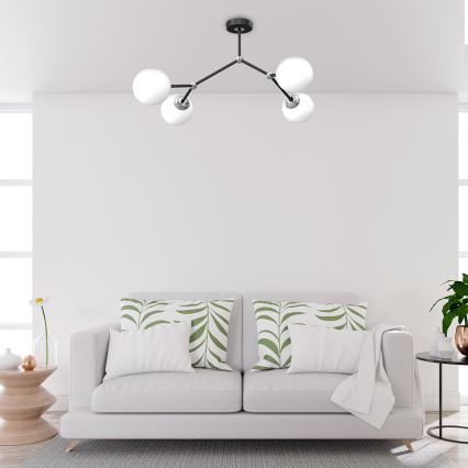 Surface-mounted chandelier JOY 4xE14/40W/230V black/shiny chrome