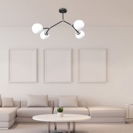 Surface-mounted chandelier JOY 4xE14/40W/230V black/shiny chrome