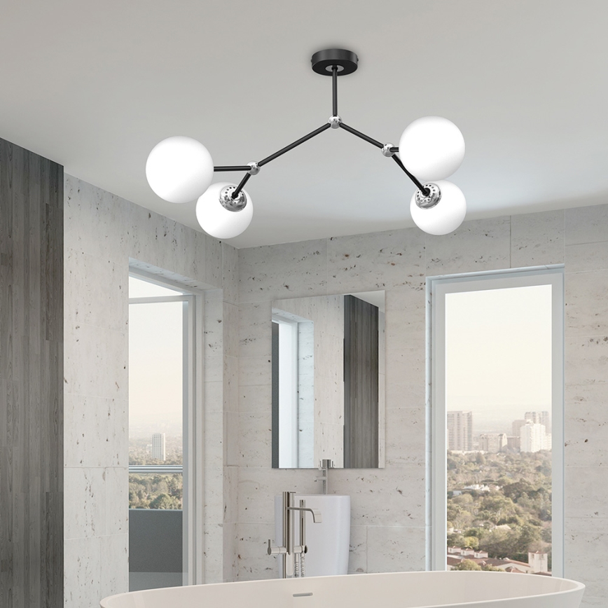 Surface-mounted chandelier JOY 4xE14/40W/230V black/shiny chrome