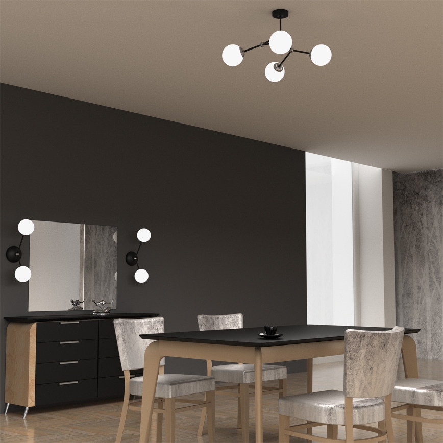Surface-mounted chandelier JOY 4xE14/40W/230V black/shiny chrome