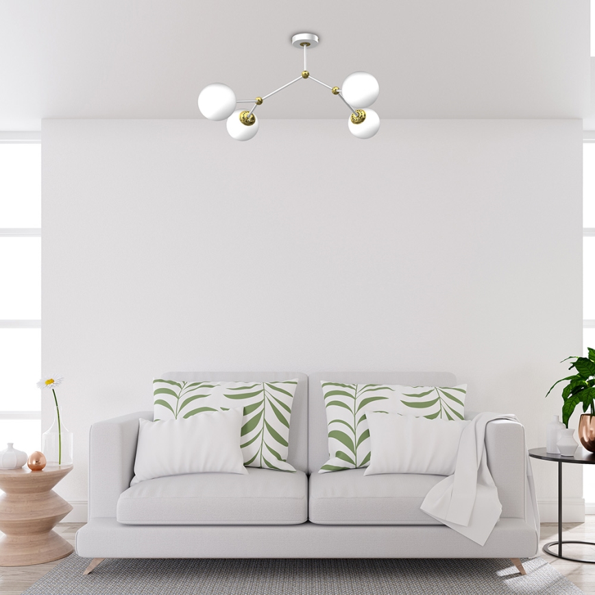 Surface-mounted chandelier JOY 4xE14/40W/230V white/gold