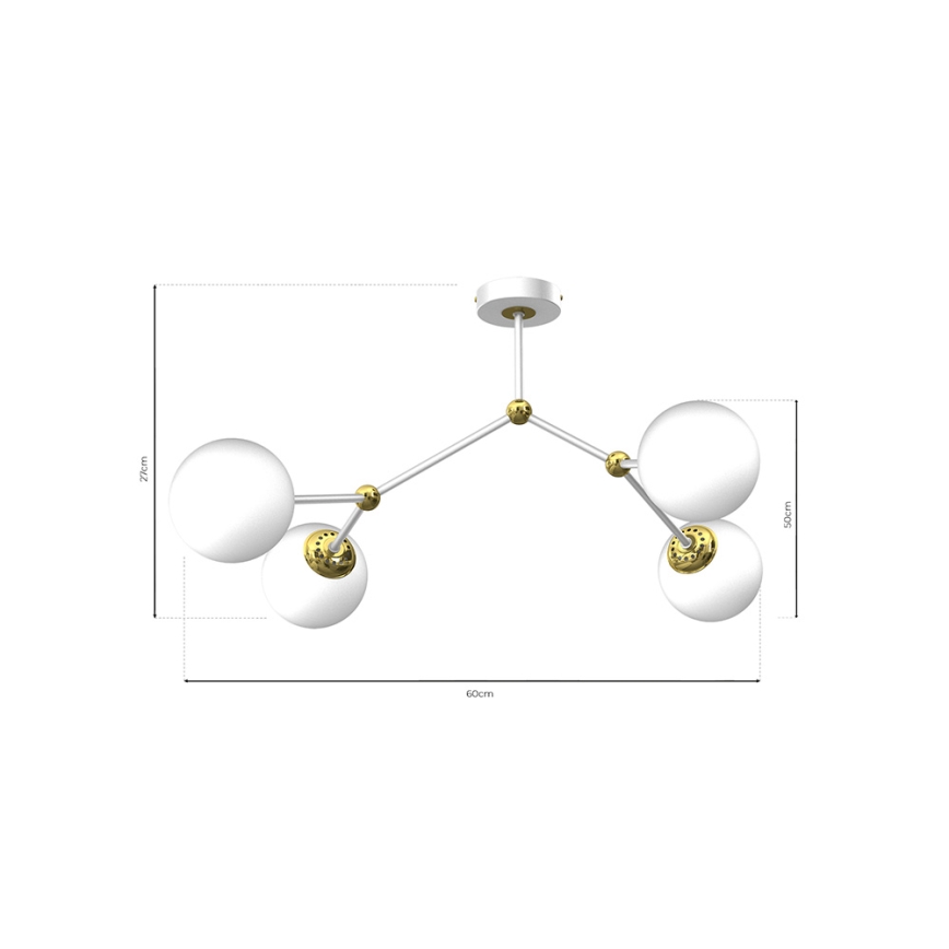 Surface-mounted chandelier JOY 4xE14/40W/230V white/gold