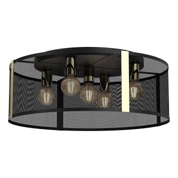 Surface-mounted chandelier KAGA 5xE27/60W/230V black/golden