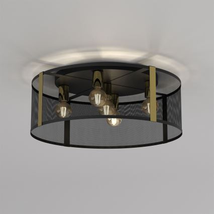 Surface-mounted chandelier KAGA 5xE27/60W/230V black/golden