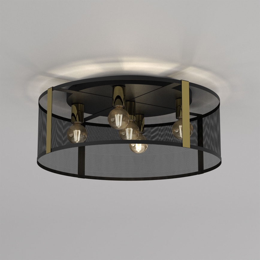 Surface-mounted chandelier KAGA 5xE27/60W/230V black/golden