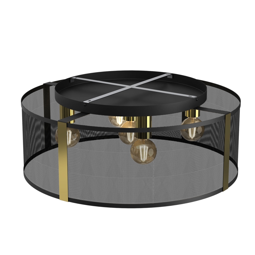 Surface-mounted chandelier KAGA 5xE27/60W/230V black/golden