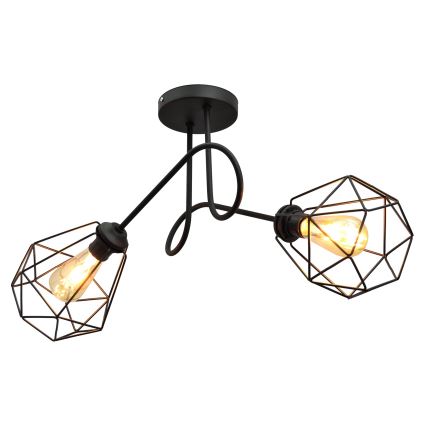 Surface-mounted chandelier KARO 2xE27/15W/230V black
