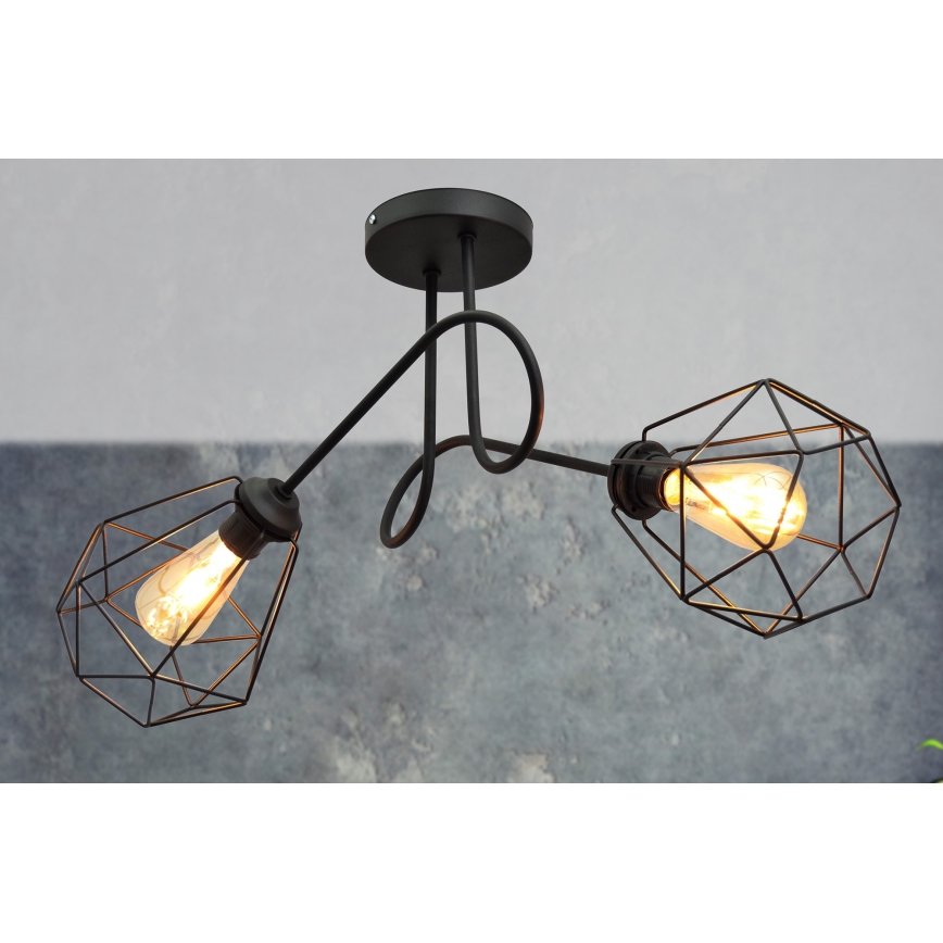 Surface-mounted chandelier KARO 2xE27/15W/230V black